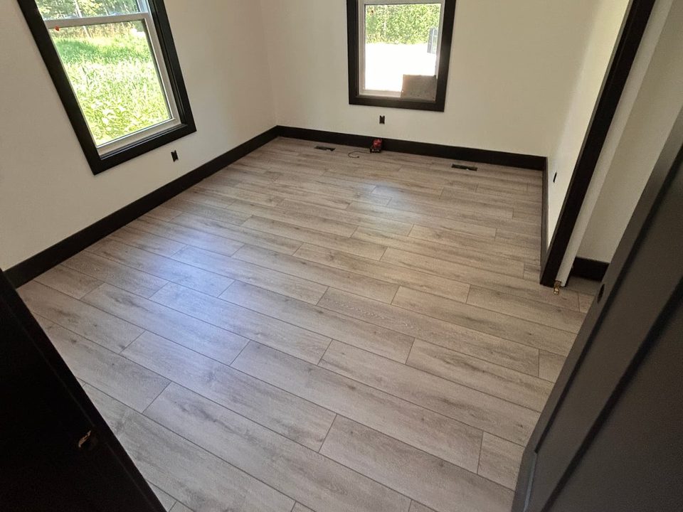 Luxury vinyl plank flooring installed in a Grand Rapids living room